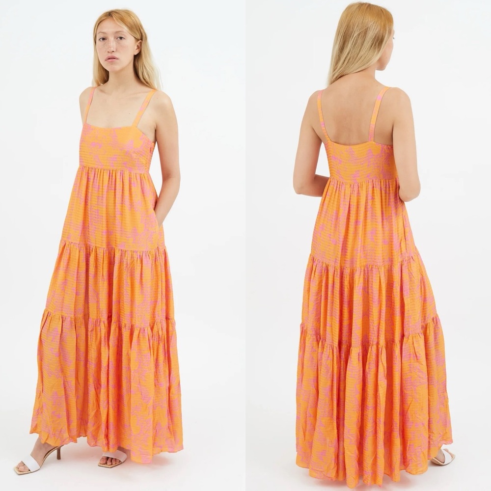 NWT Tanya Taylor Orange & Pink Floral Dani Dress